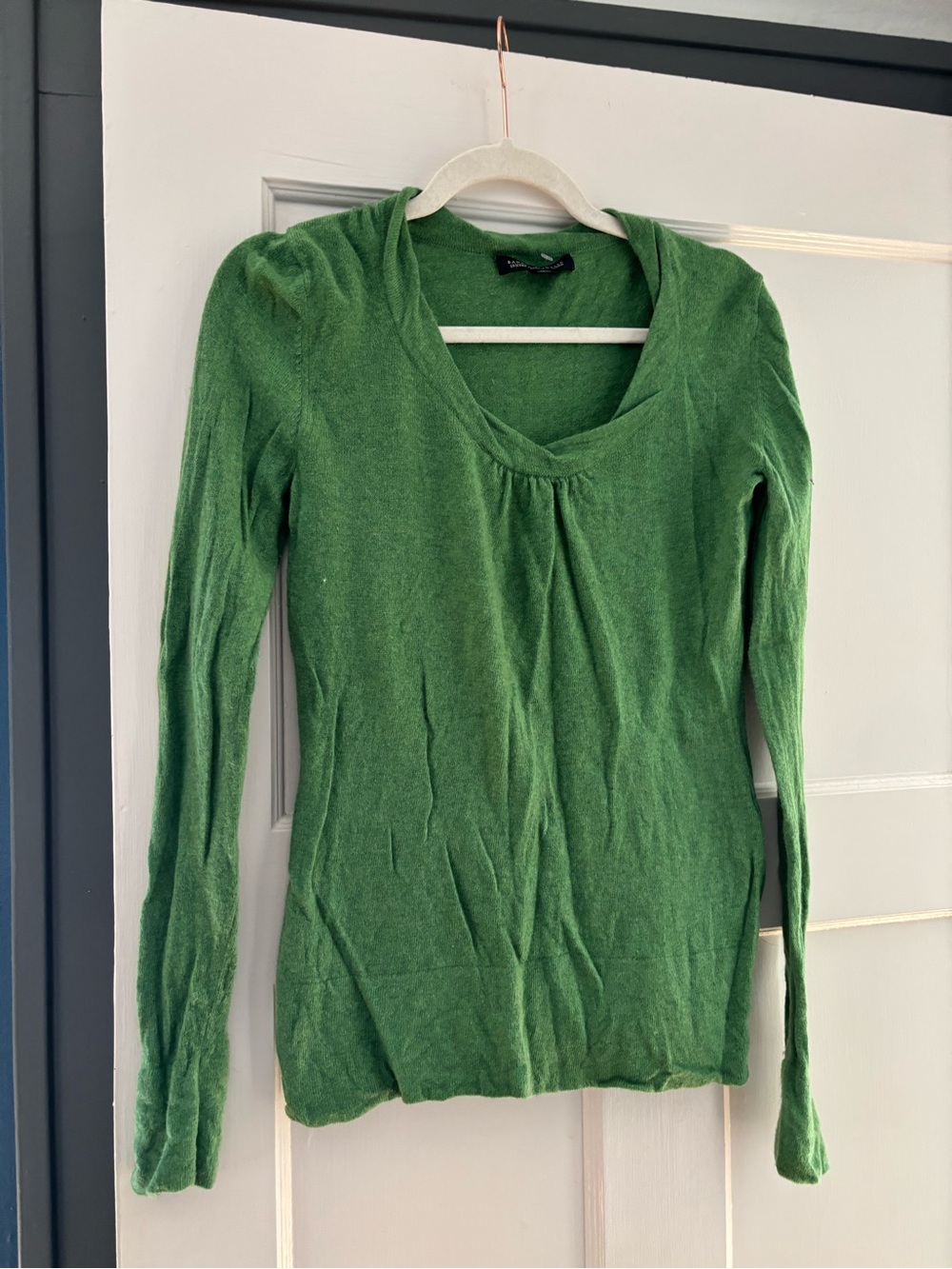 Banana Republic Green Long-Sleeve V-Neck Sweater